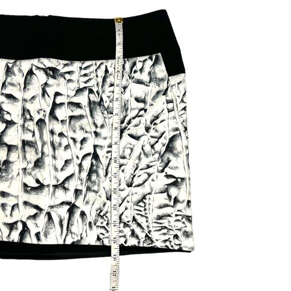 Helmut Lang Skirt Strata Print Pockets White Black Linen Blend Mini Women's 8 - Picture 7 of 12